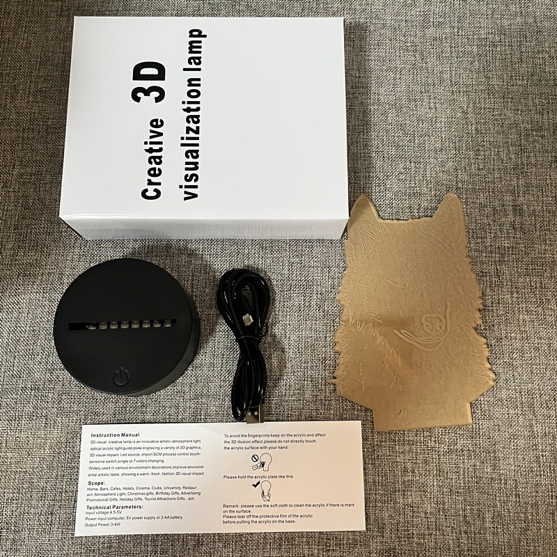 WolfLicht - 3D Wolf Ambient Lamp with Touch Control