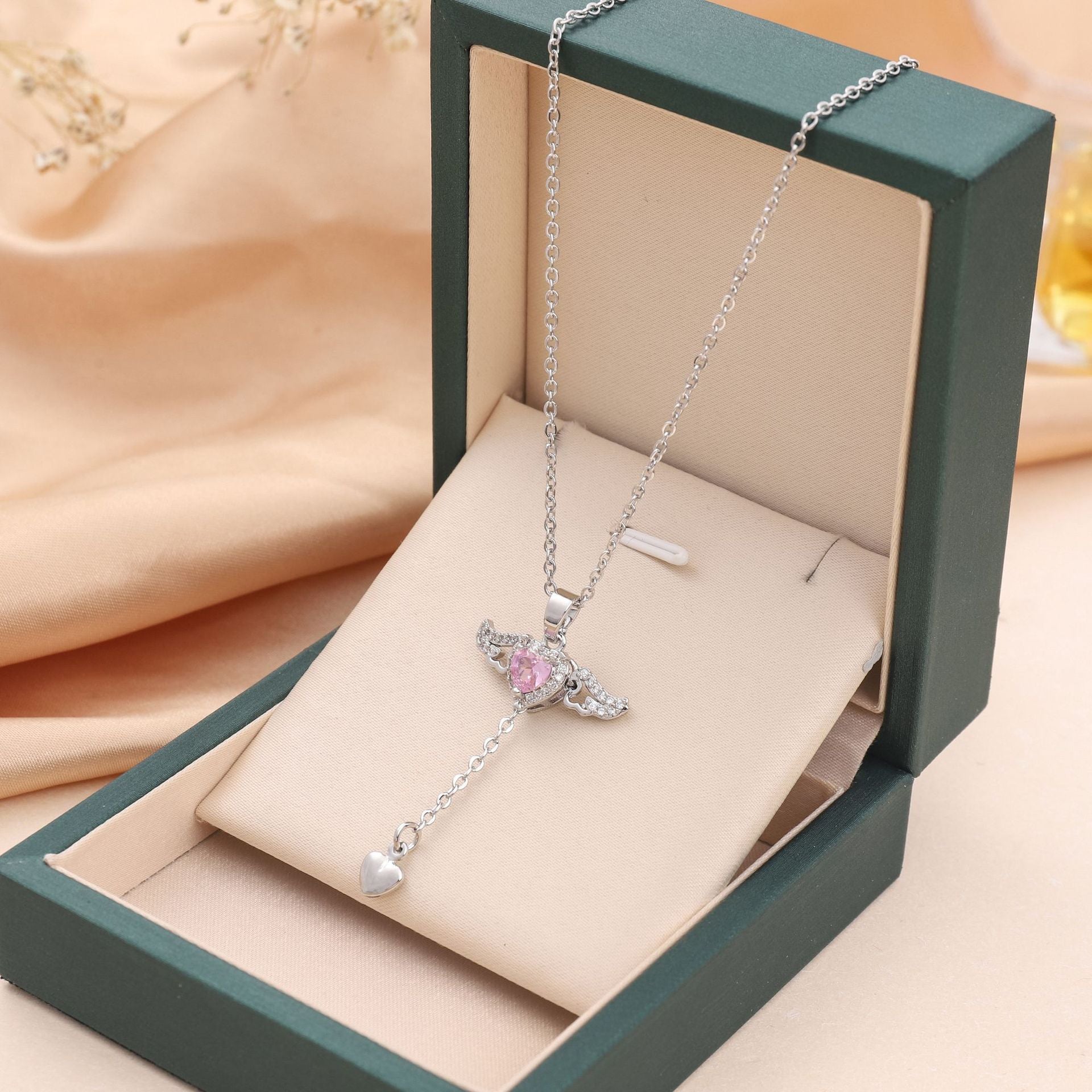 Livia - Elegant Angel Wing Pendant Necklace