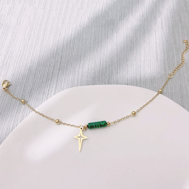 Maria - Parure malachite naturelle pendentif étoile