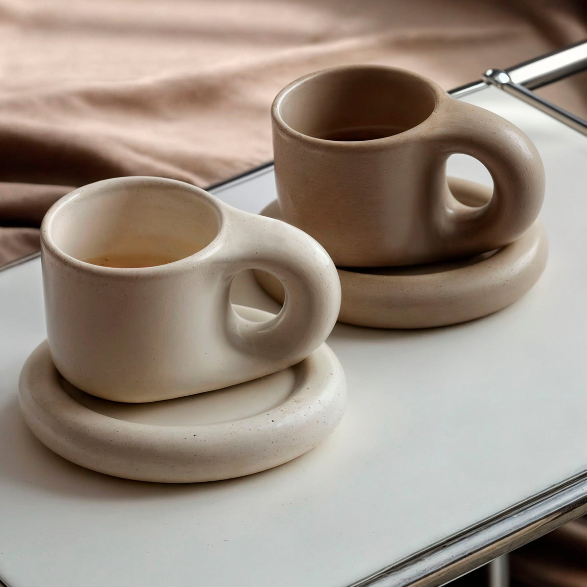Timeless Elegance - Handmade Porcelain Cup and Saucer Set