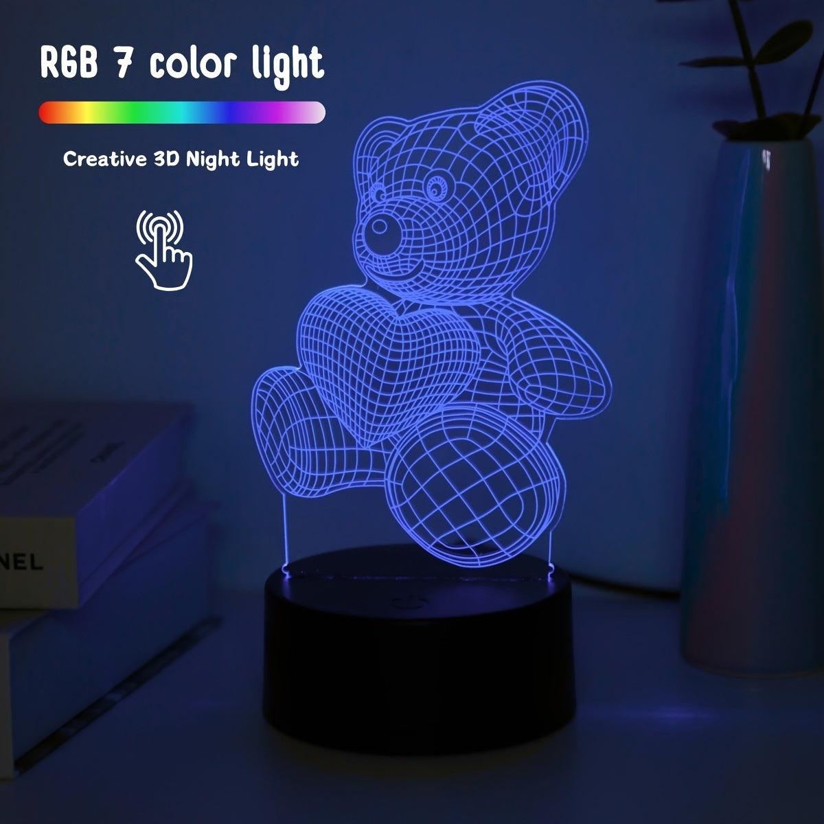LumiBear - 3D LED Bear Night Light for Kids' Rooms