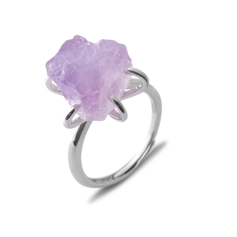 Liora - Bague réglable en cristal naturel à 6 griffes