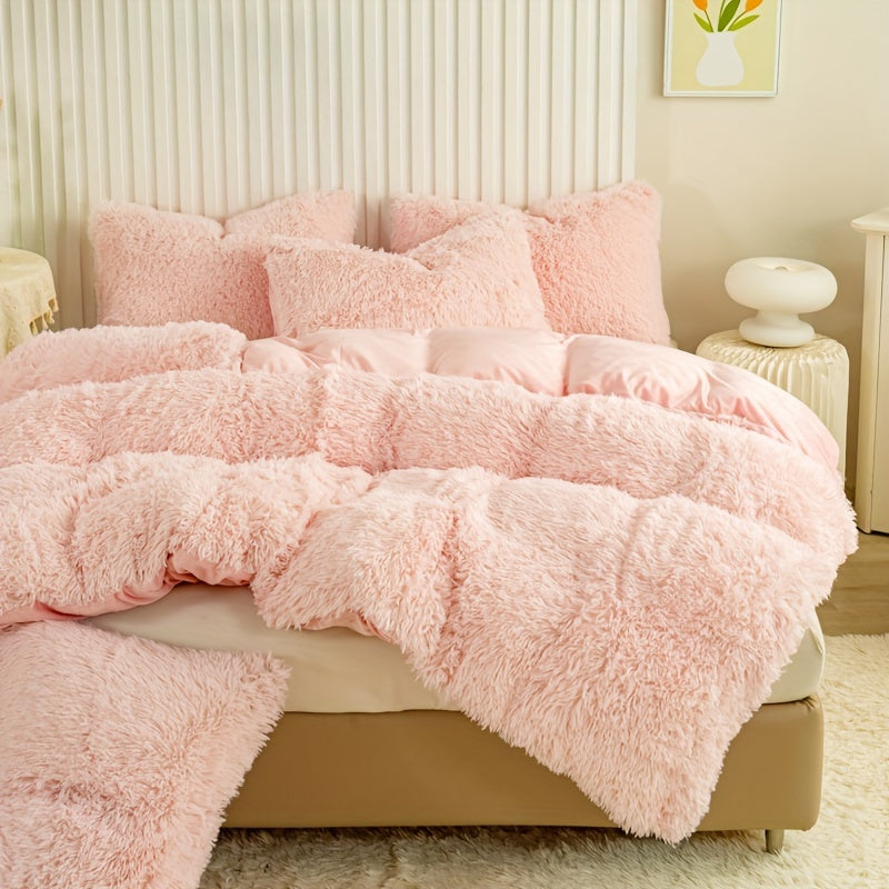 IndulgeNest - Ultra Soft Plush Duvet Cover Set with Zip Closure