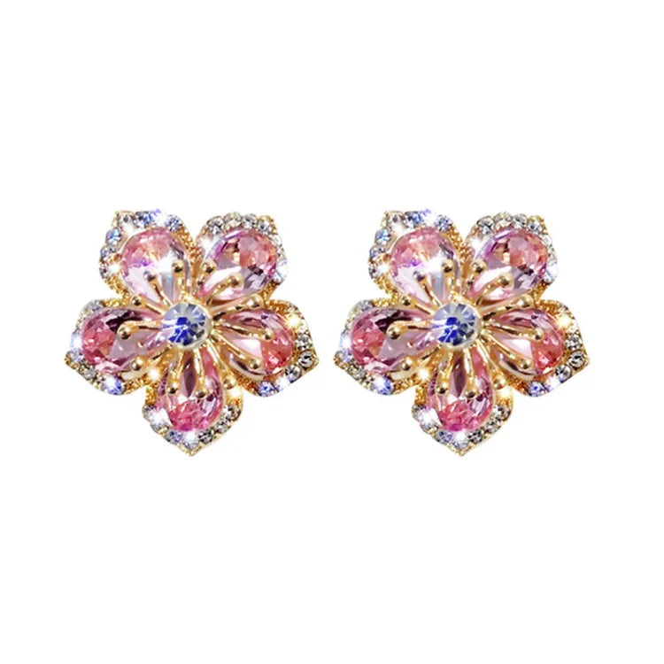Flora - Boucles fleurs en zircone, charme et positivité