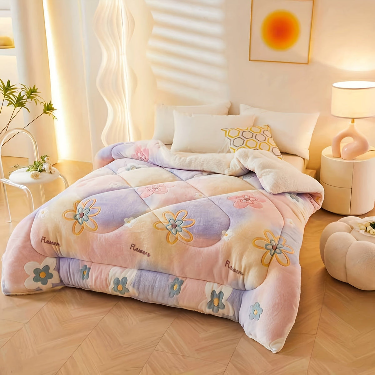 FloralDream - Soft Winter Fleece Duvet with Floral Print