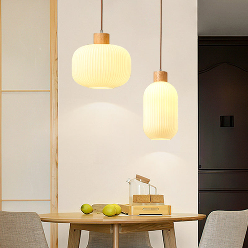 VintageLight - Wood and Glass Pendant with Vintage Charm