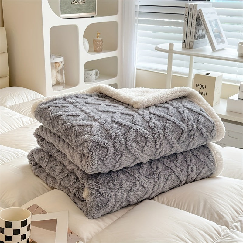 Vintra - Double-Sided Fleece Throw, Vintage Winter Style