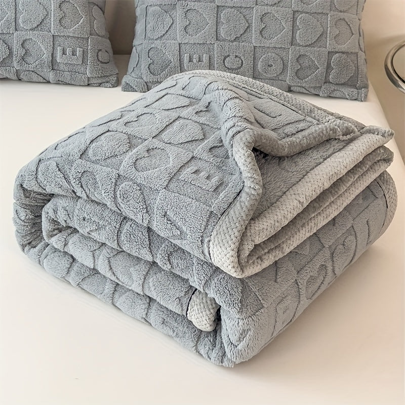 ClementWrap - Reversible Coral Fleece Throw Blanket
