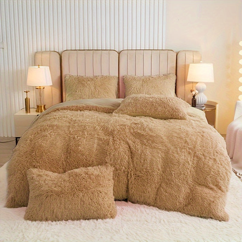 IndulgeNest - Ultra Soft Plush Duvet Cover Set with Zip Closure
