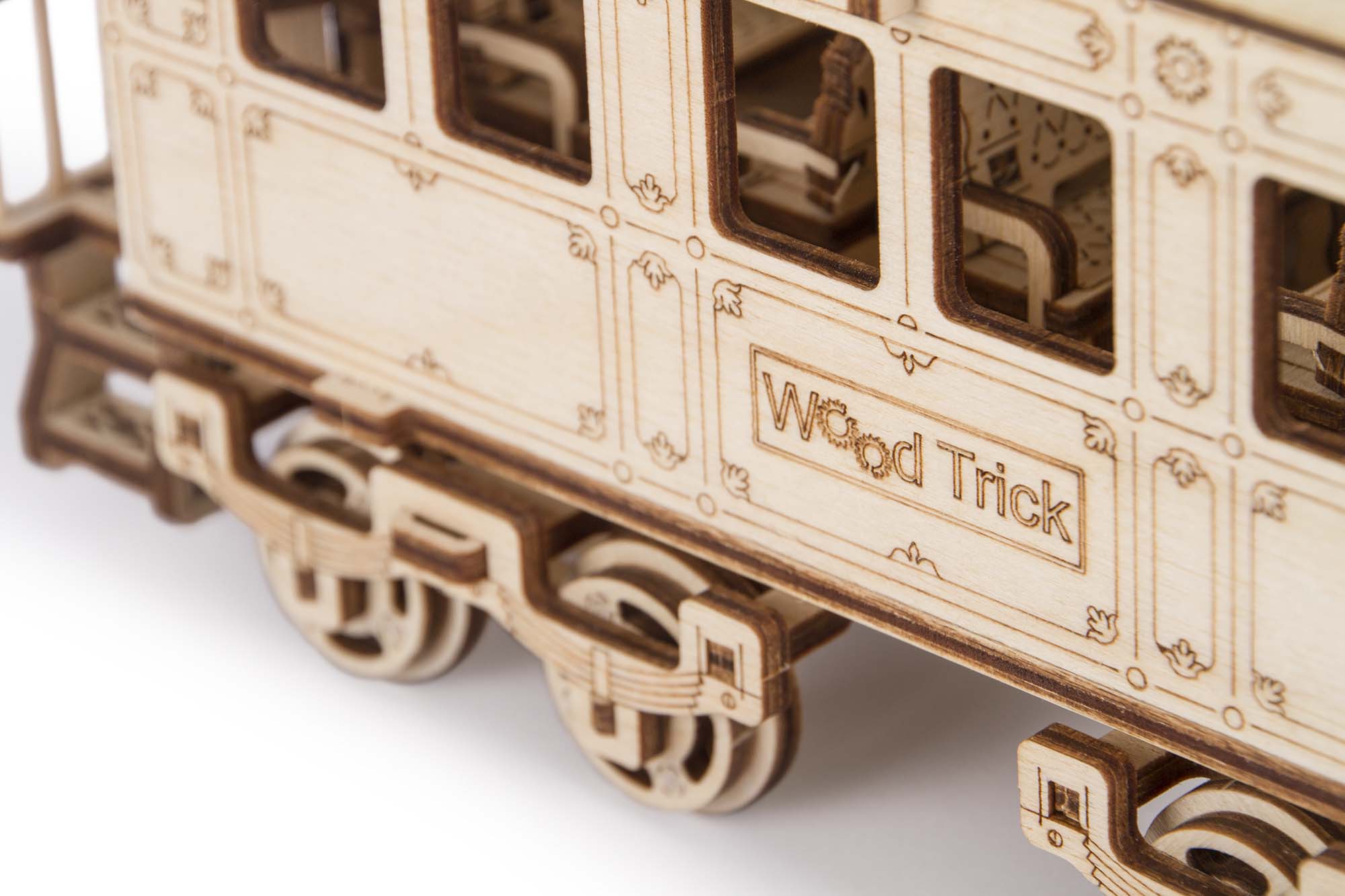 TrainCraft 3D Puzzle - Historic Wooden Locomotive with Wagon