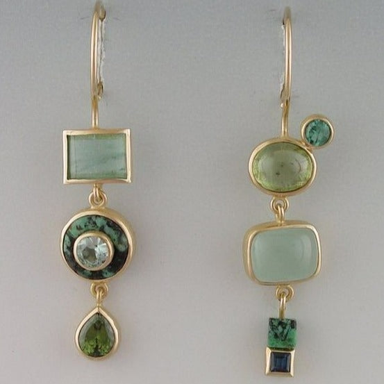 Floriana Boucles d'Oreilles Vintage Vertes – Charme Nature