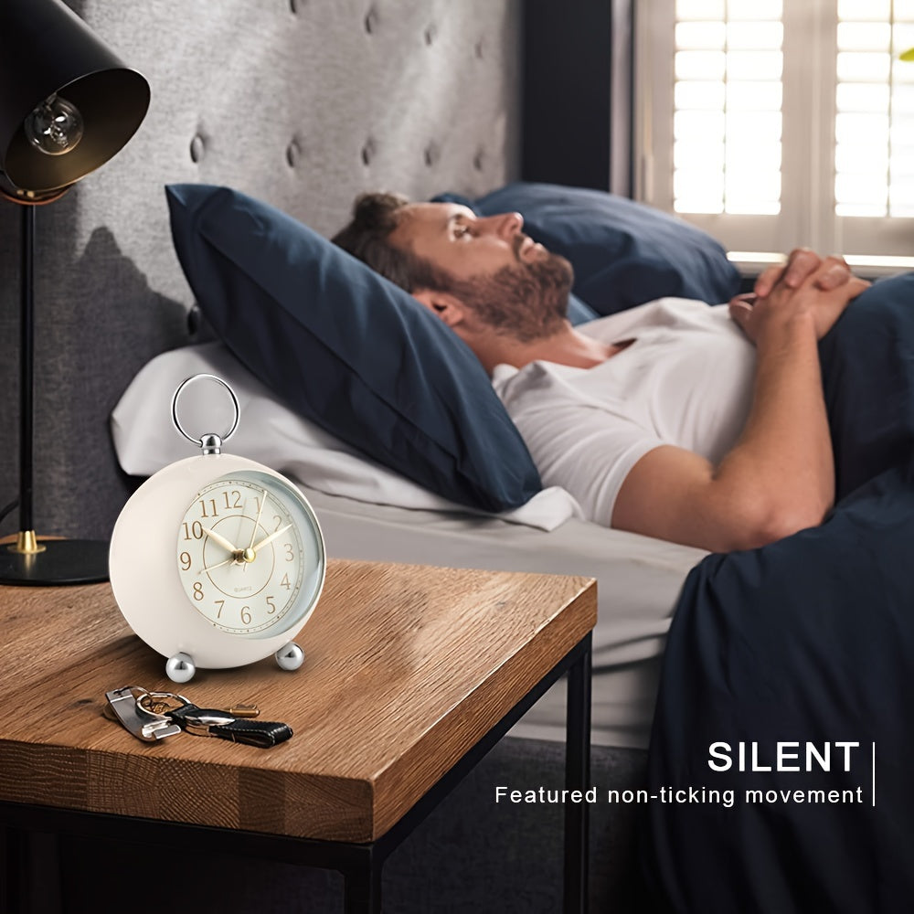RetroTime Clock - Silent Retro Alarm Clock with Night Light
