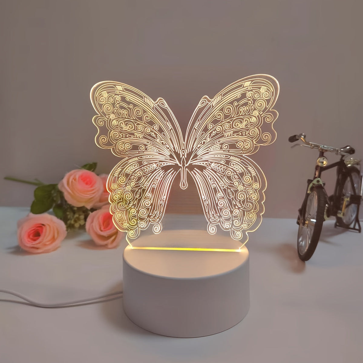 ButterflyGlow Lamp - Geometric 3D Butterfly LED Night Light