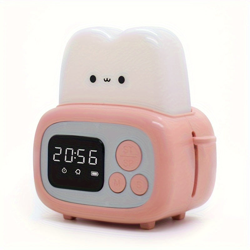 GlowBake Clock - Rechargeable LED Alarm Clock with Bread Design