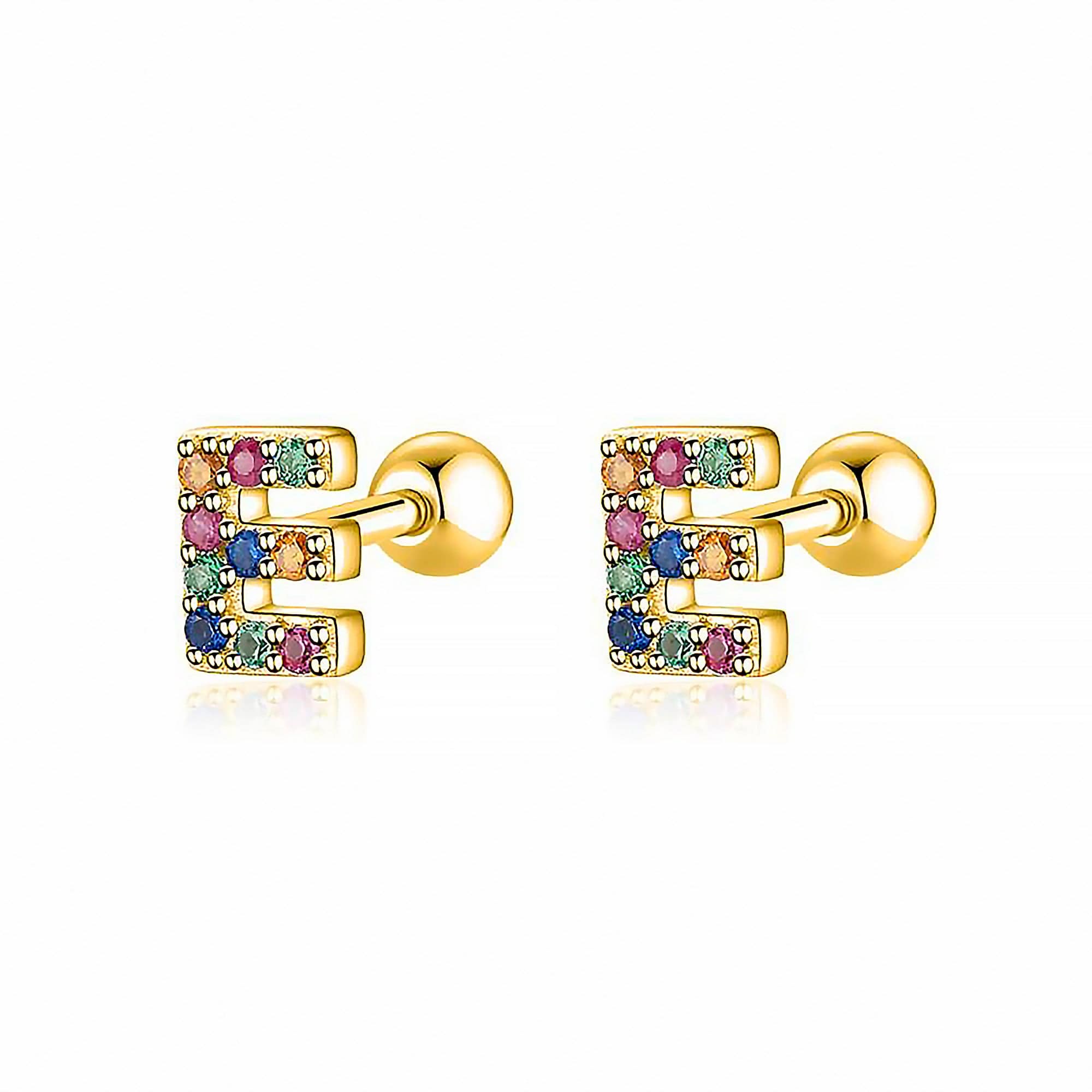 Letria - Personalised Colourful Rhinestone Initial Earrings