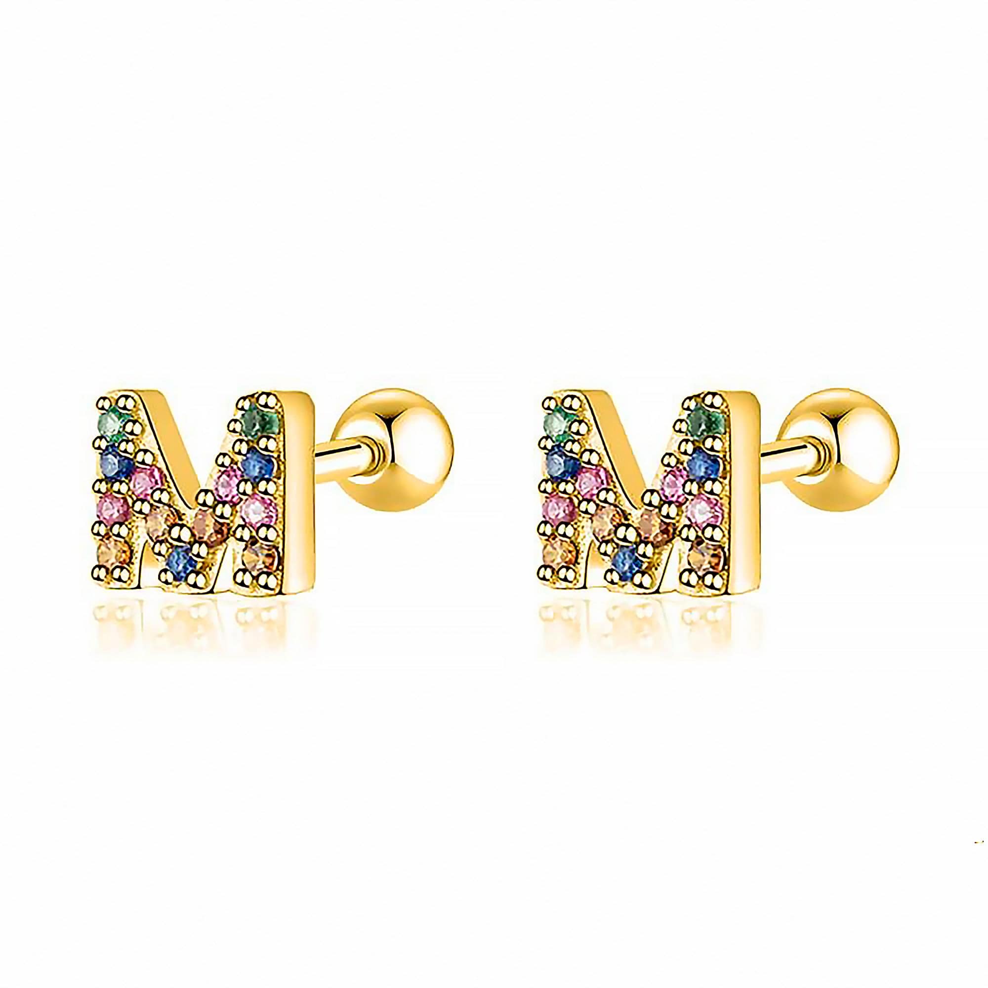 Letria - Personalised Colourful Rhinestone Initial Earrings