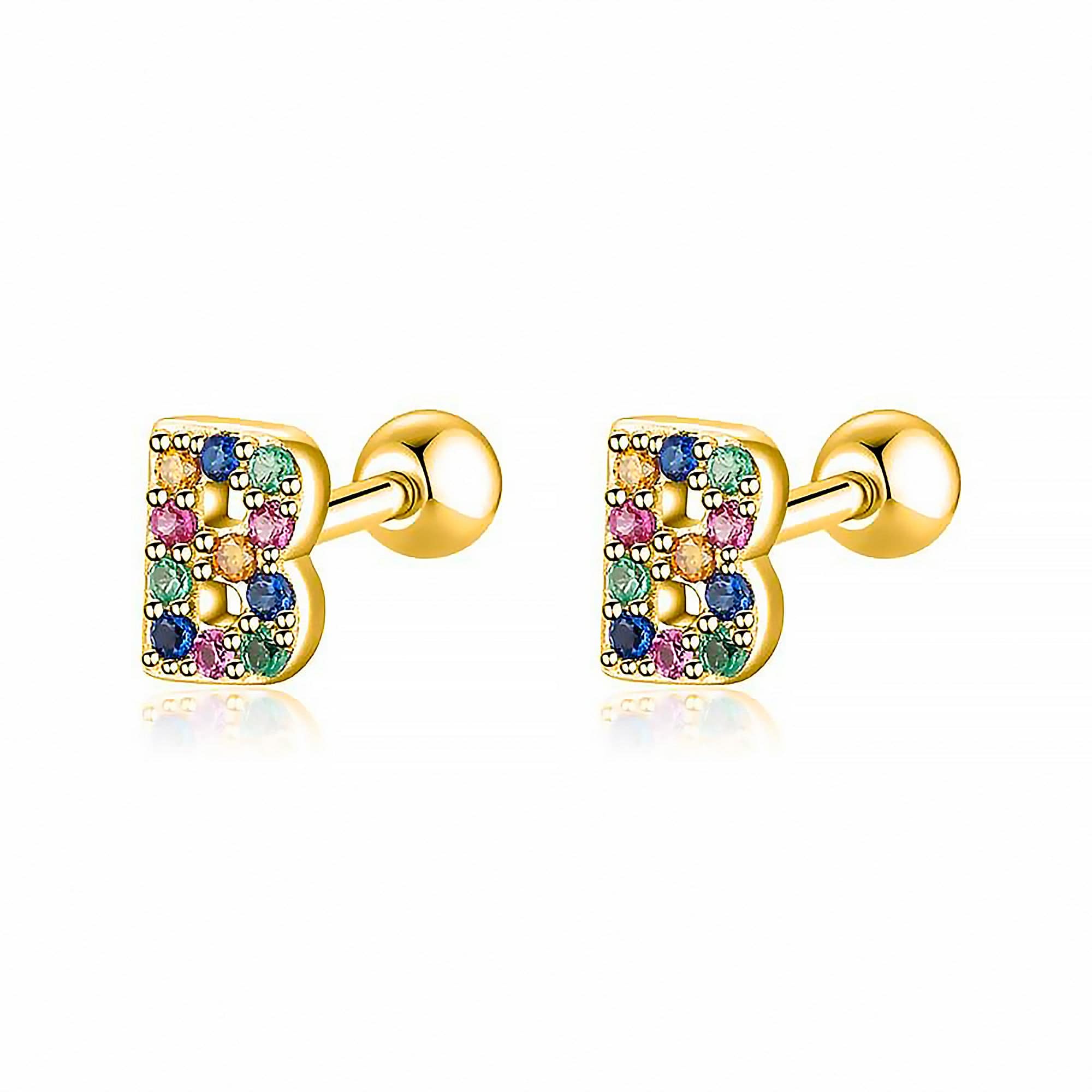 Letria - Personalised Colourful Rhinestone Initial Earrings
