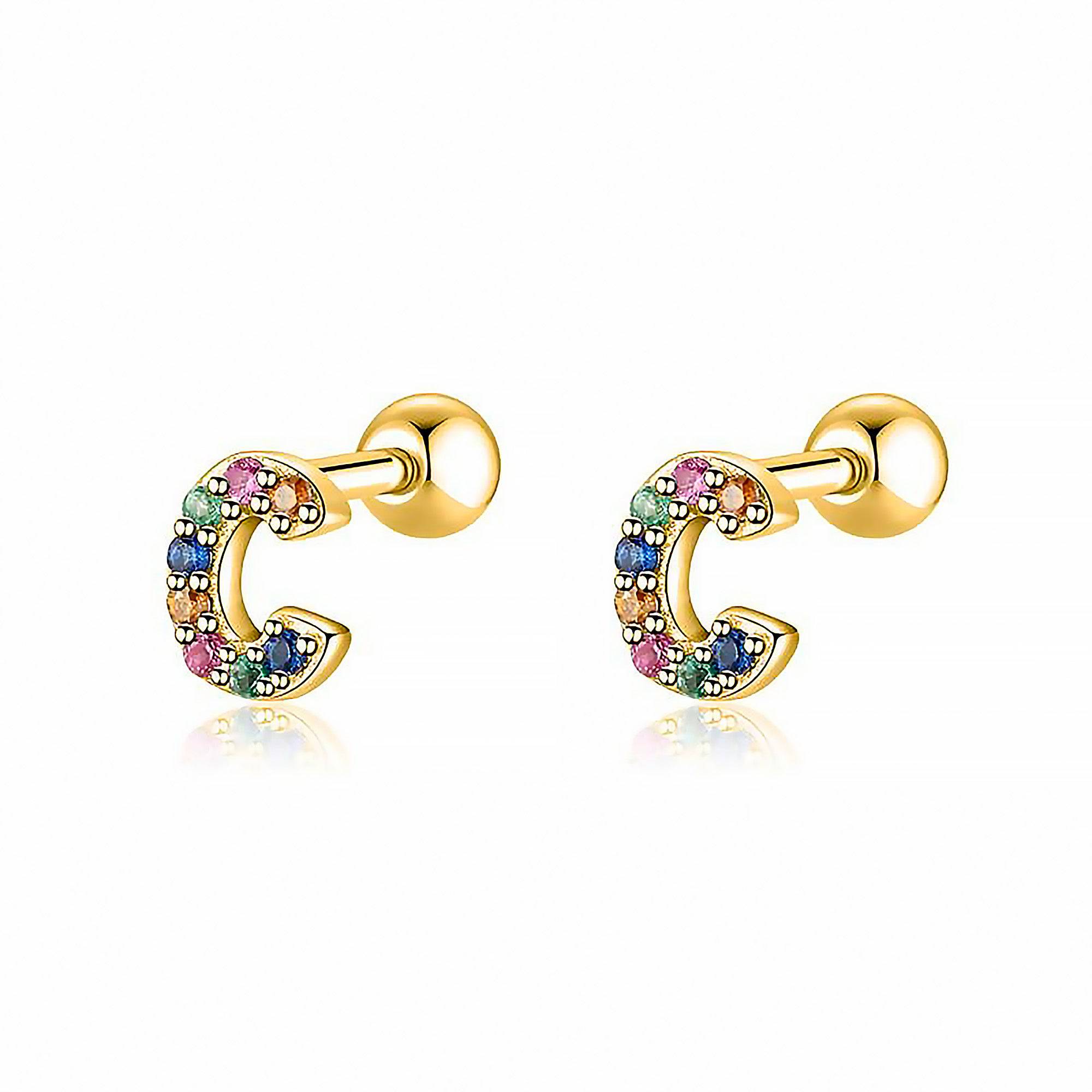 Letria - Personalised Colourful Rhinestone Initial Earrings