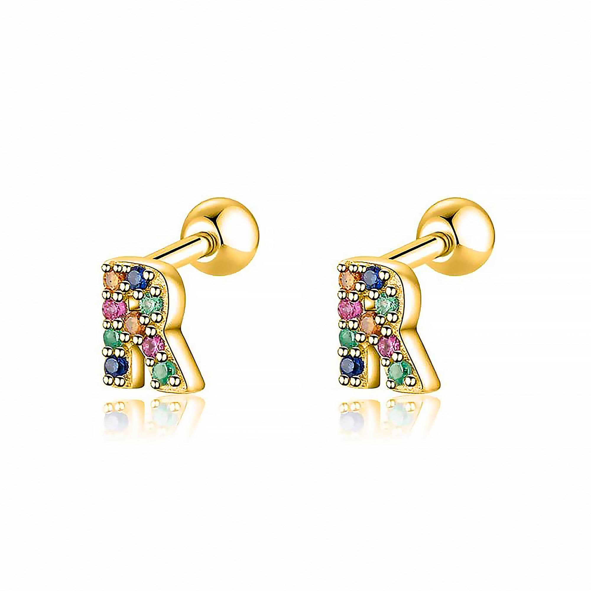 Letria - Personalised Colourful Rhinestone Initial Earrings