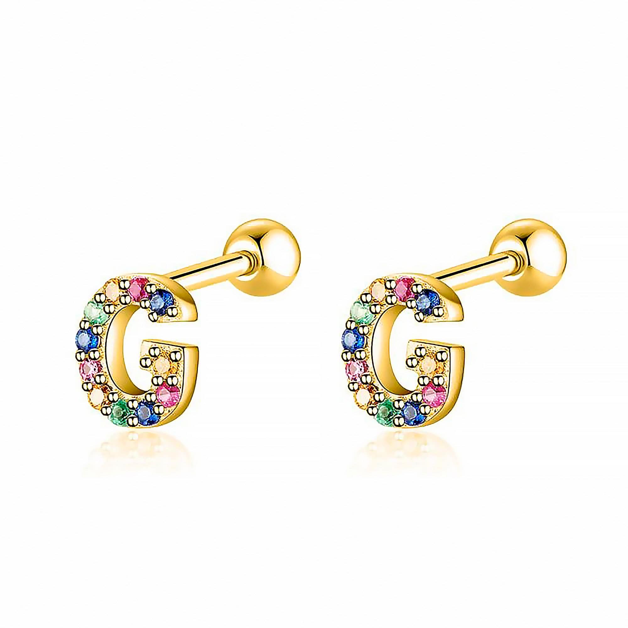 Letria - Personalised Colourful Rhinestone Initial Earrings