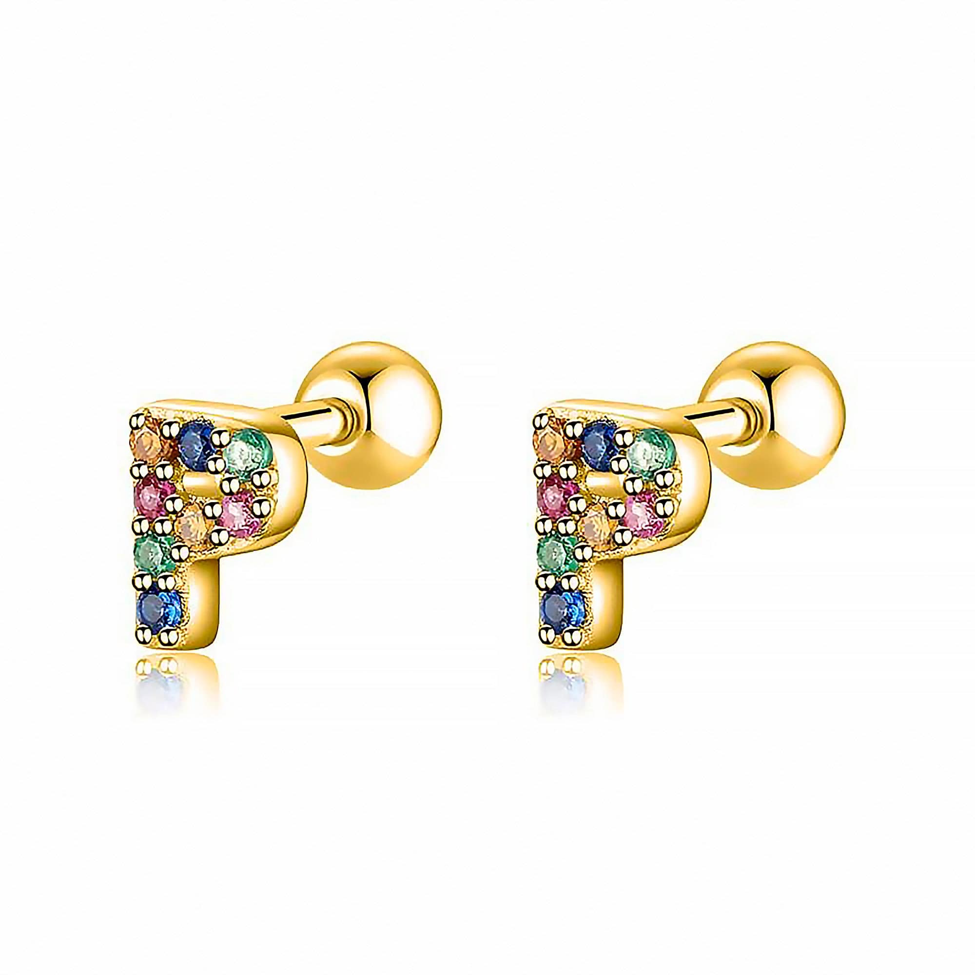 Letria - Personalised Colourful Rhinestone Initial Earrings