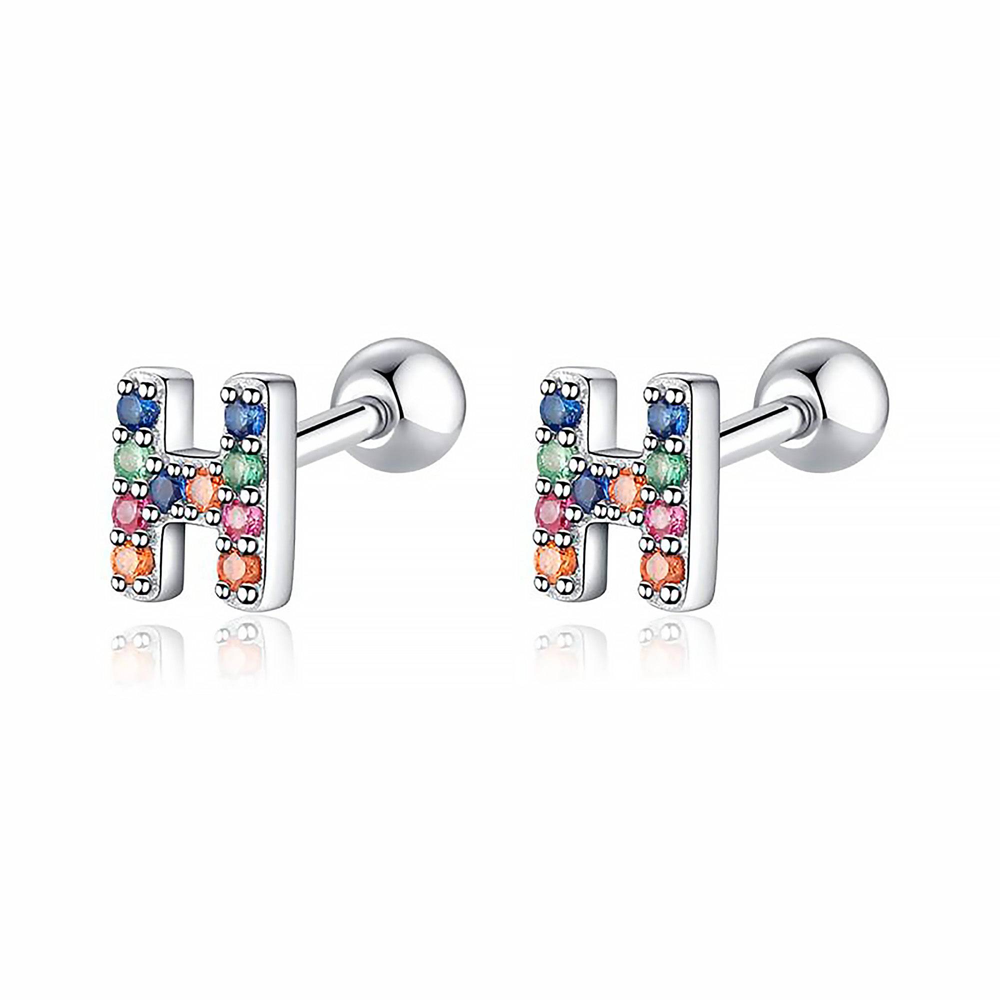 Letria - Personalised Colourful Rhinestone Initial Earrings