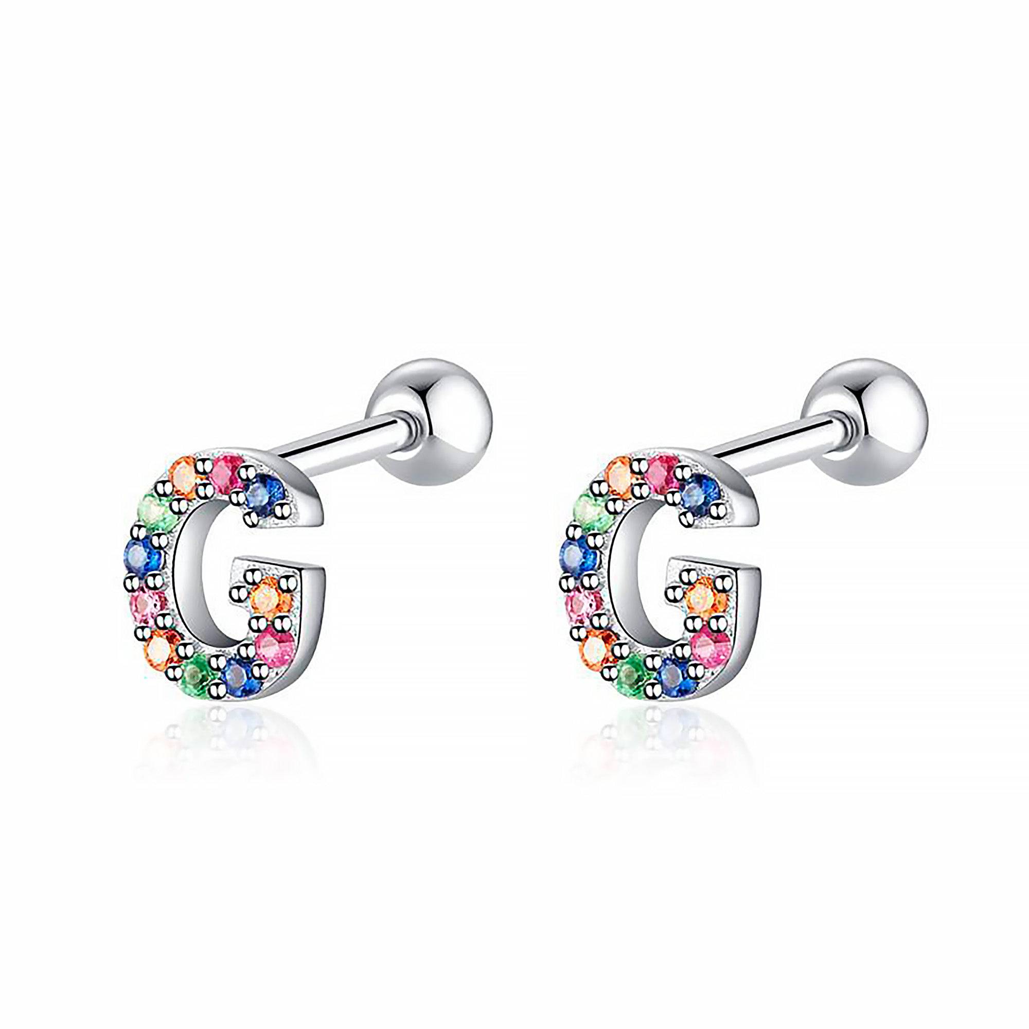 Letria - Personalised Colourful Rhinestone Initial Earrings