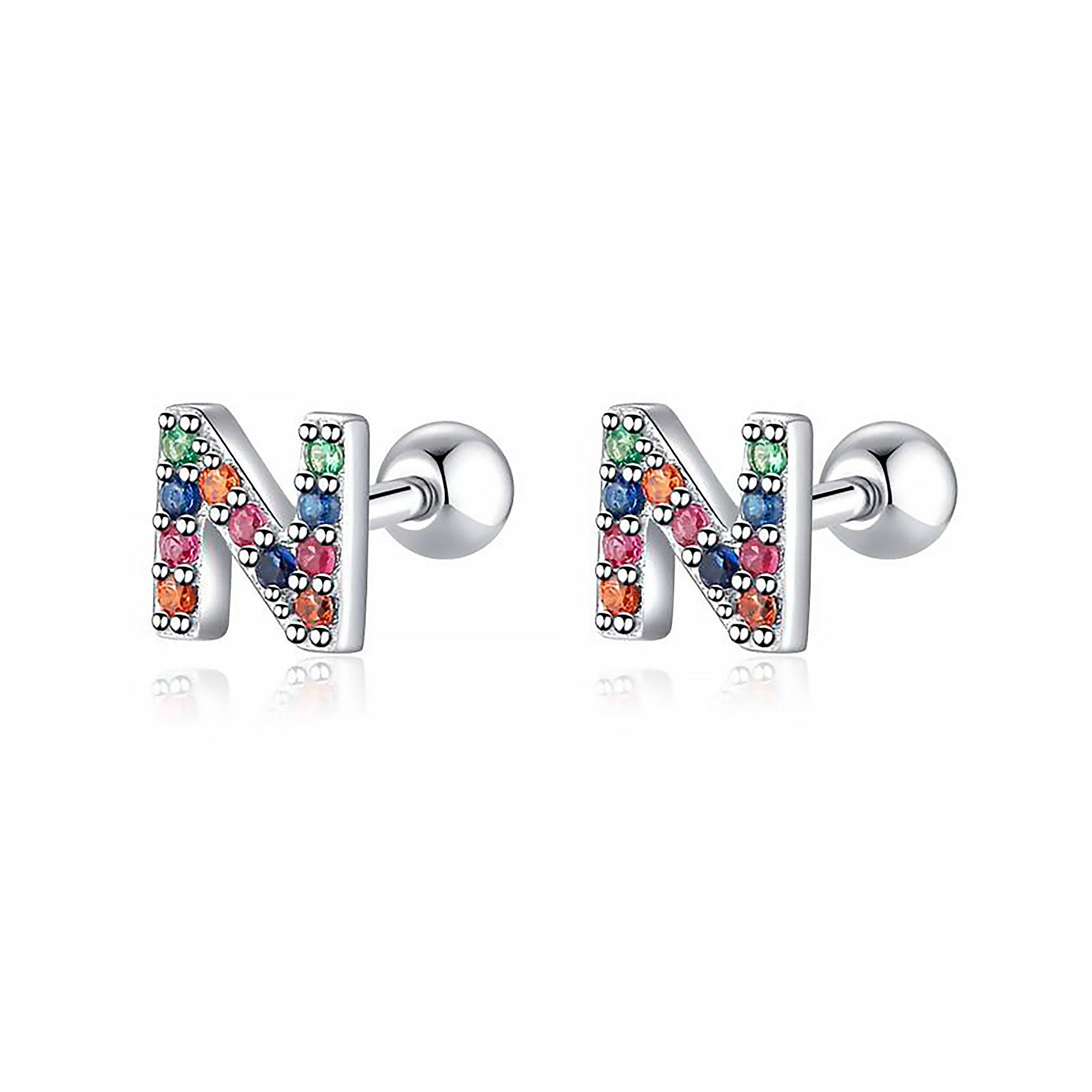 Letria - Personalised Colourful Rhinestone Initial Earrings