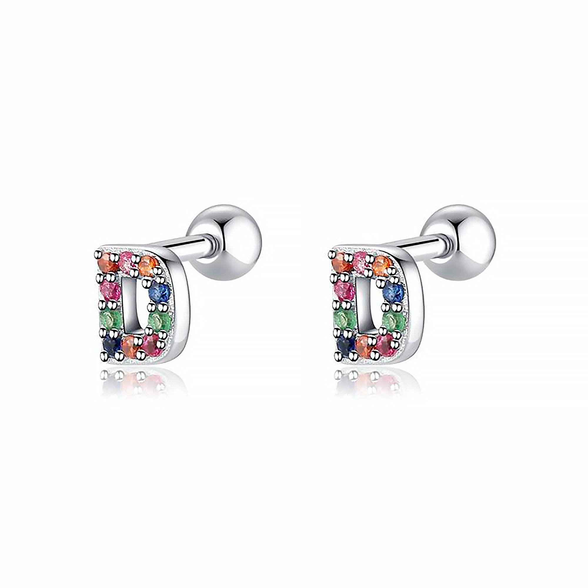 Letria - Personalised Colourful Rhinestone Initial Earrings