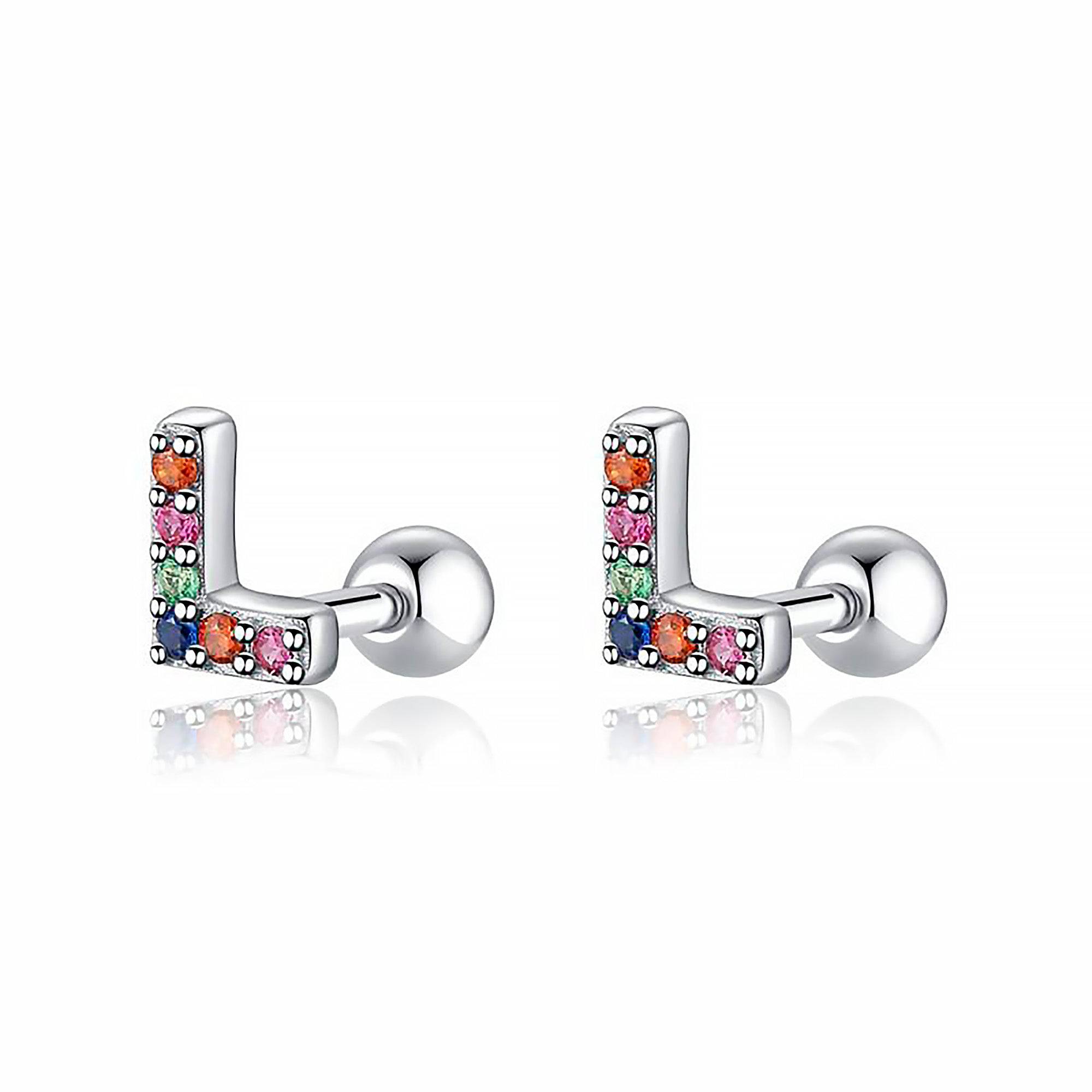 Letria - Personalised Colourful Rhinestone Initial Earrings
