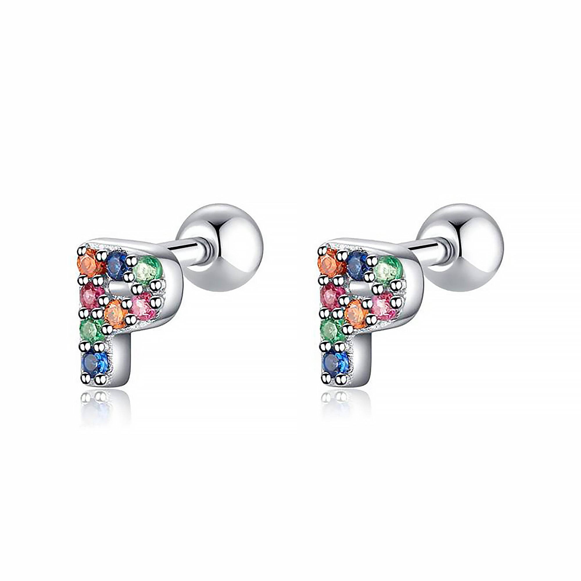 Letria - Personalised Colourful Rhinestone Initial Earrings