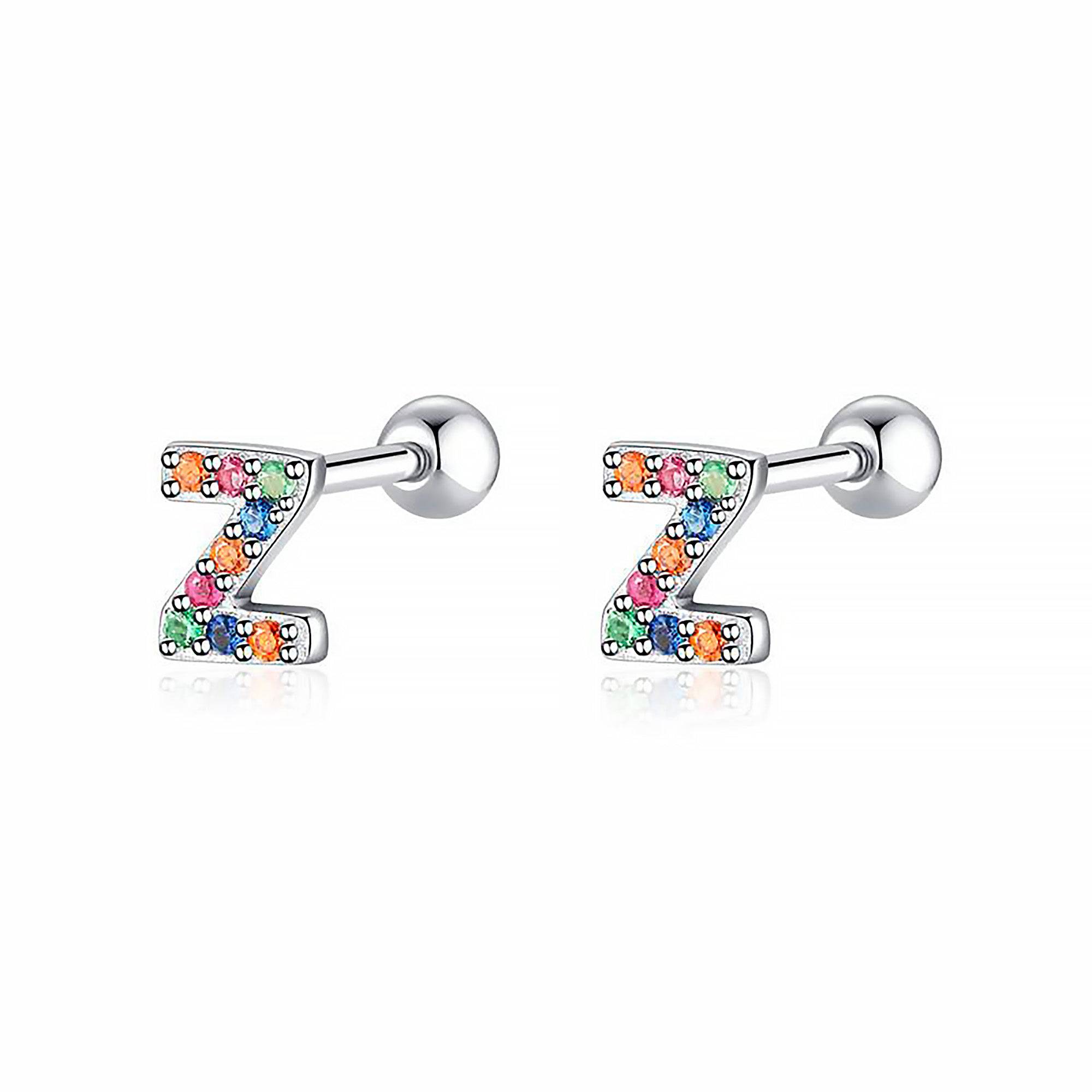 Letria - Personalised Colourful Rhinestone Initial Earrings