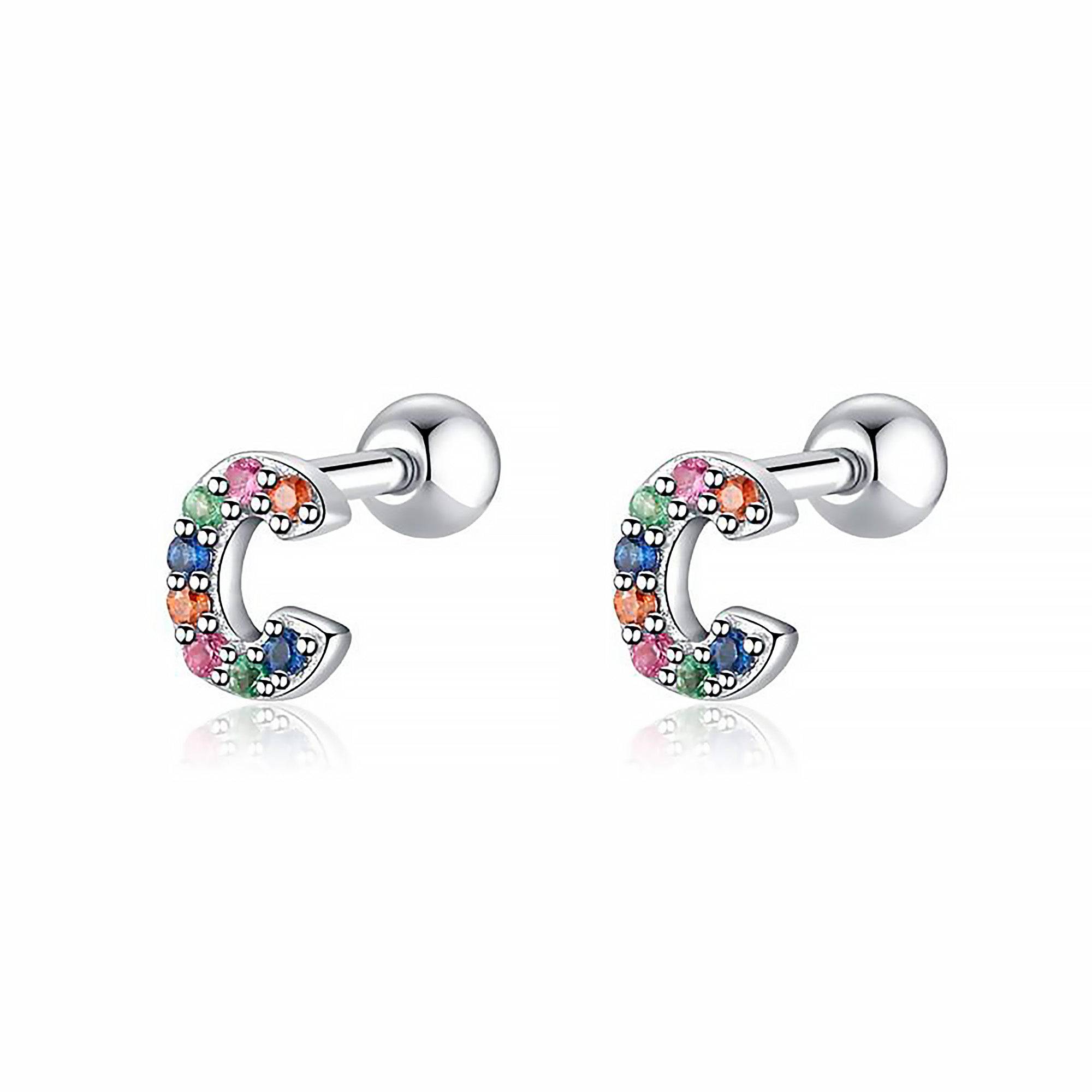 Letria - Personalised Colourful Rhinestone Initial Earrings
