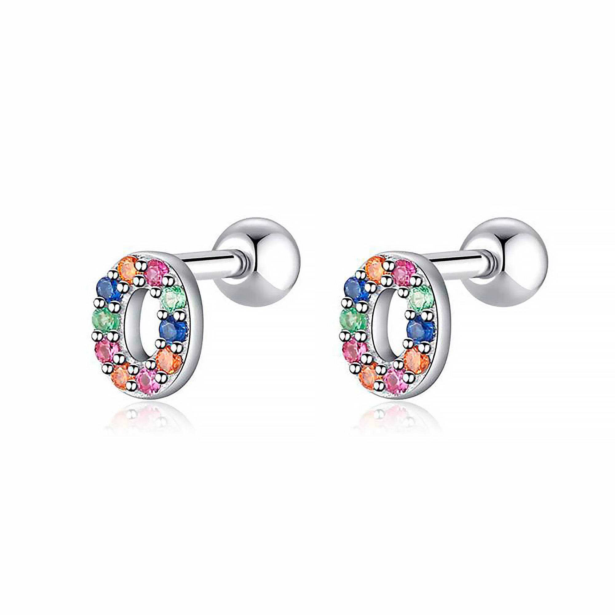 Letria - Personalised Colourful Rhinestone Initial Earrings