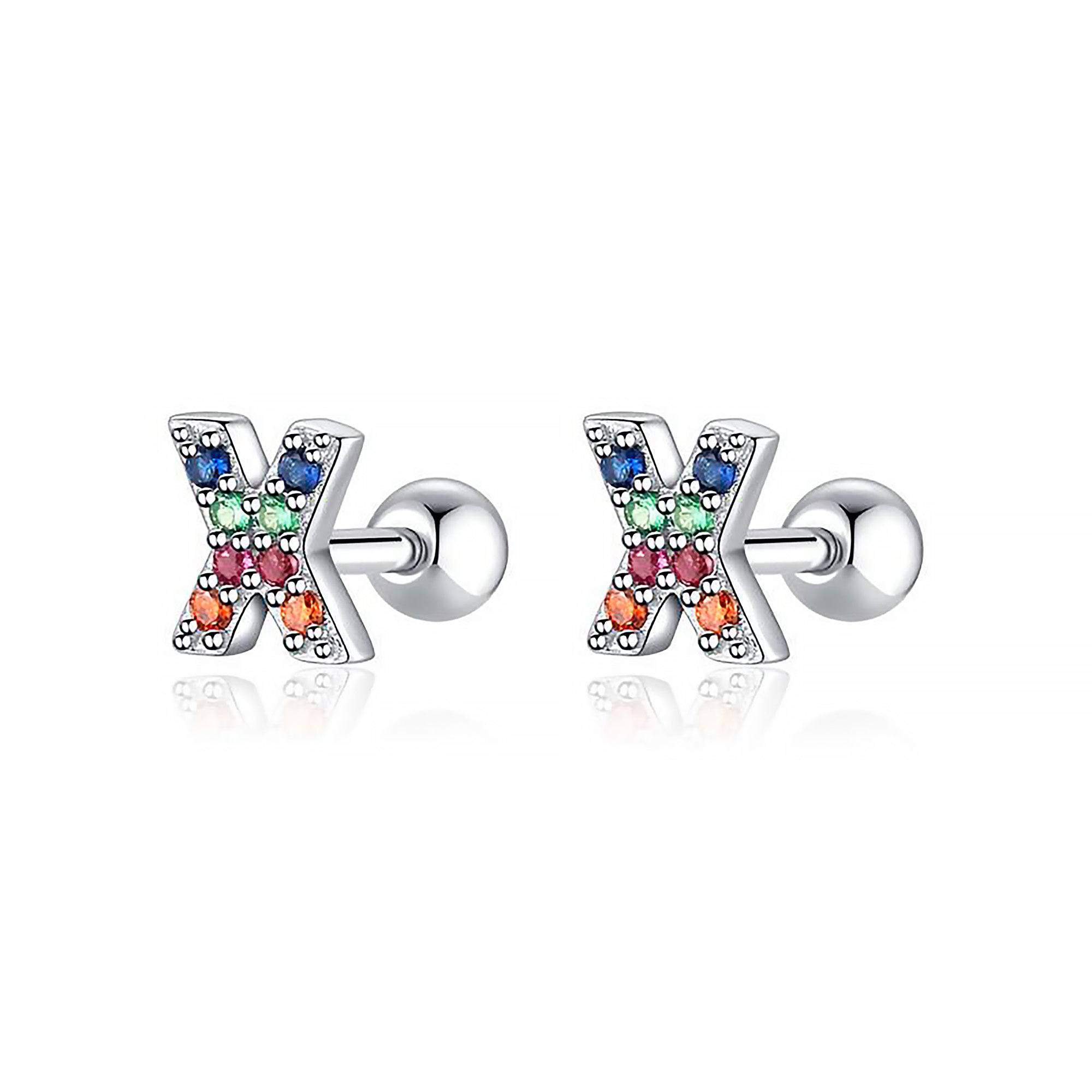 Letria - Personalised Colourful Rhinestone Initial Earrings