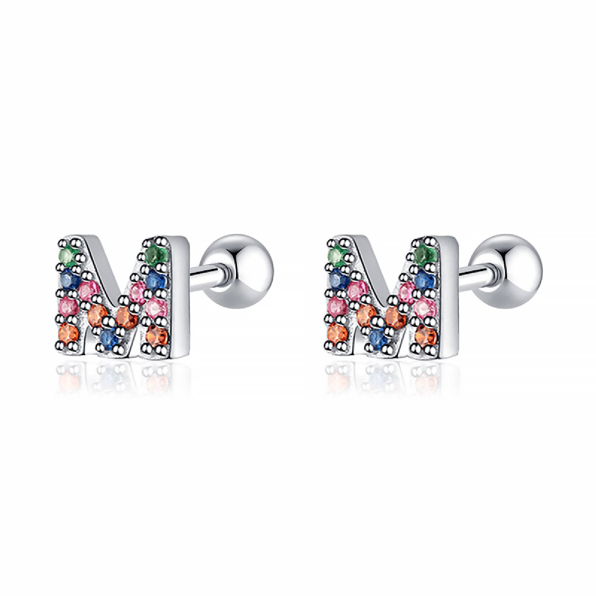 Letria - Personalised Colourful Rhinestone Initial Earrings