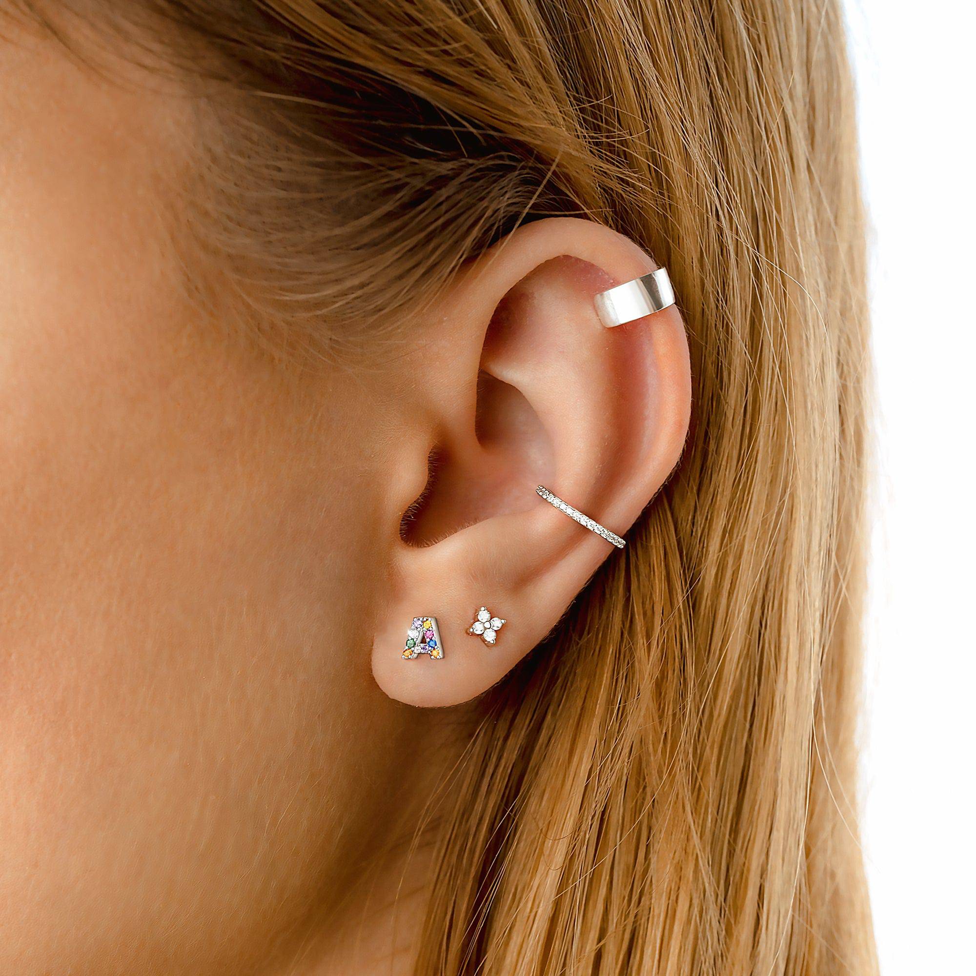 Letria - Personalised Colourful Rhinestone Initial Earrings