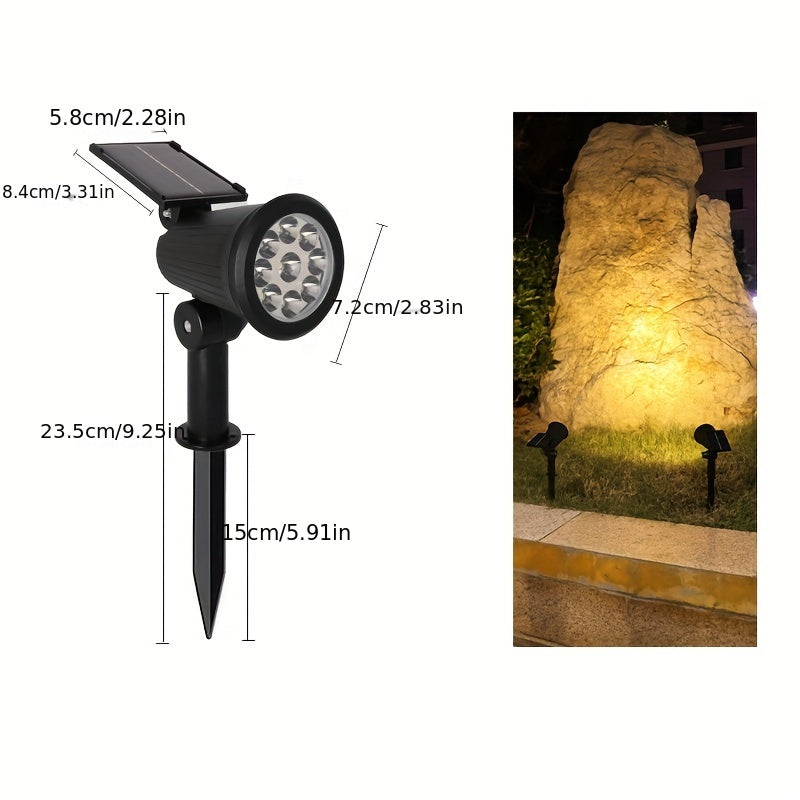 SolarLuxe Spotlight - 9 LED Solar Garden Spotlight