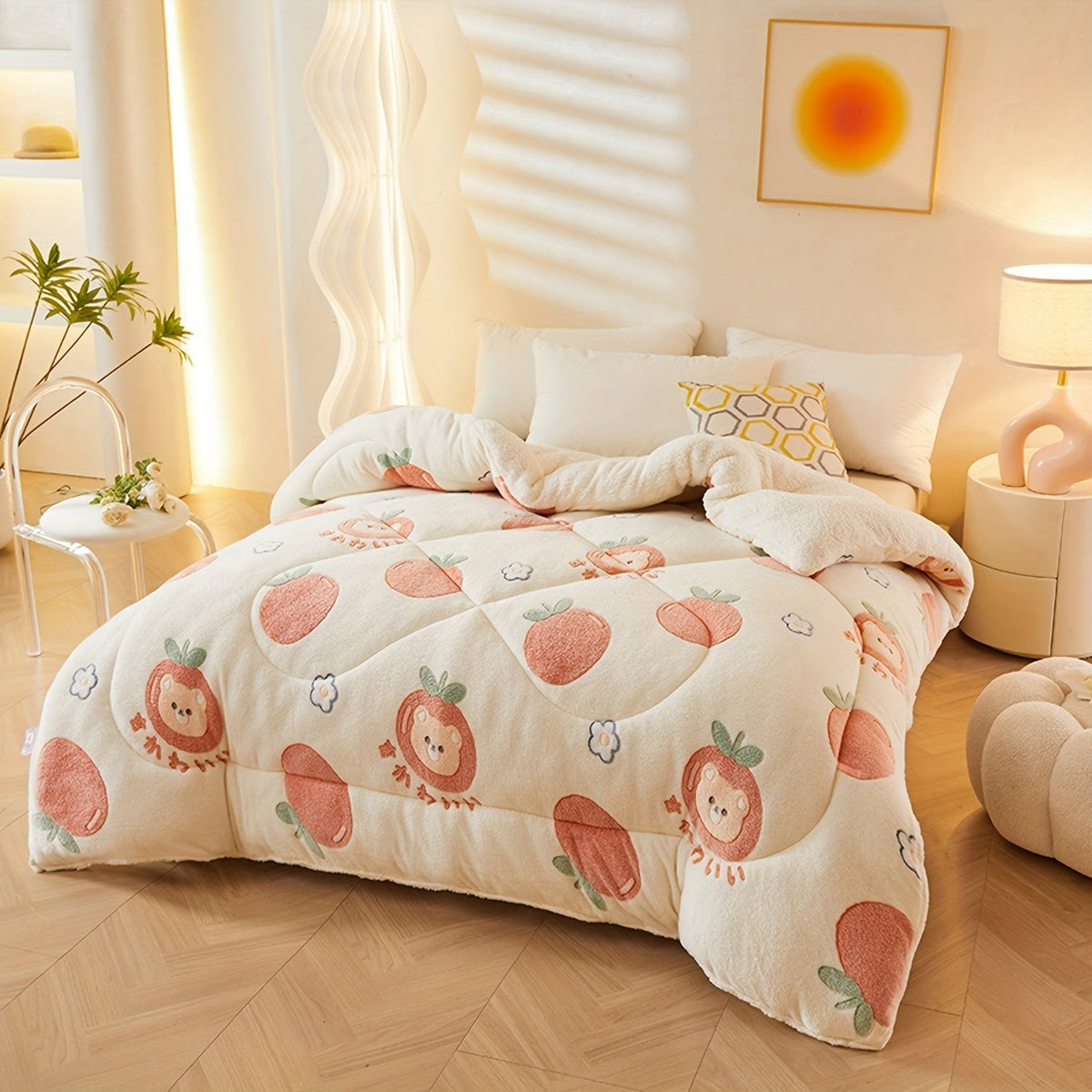FloralDream - Soft Winter Fleece Duvet with Floral Print