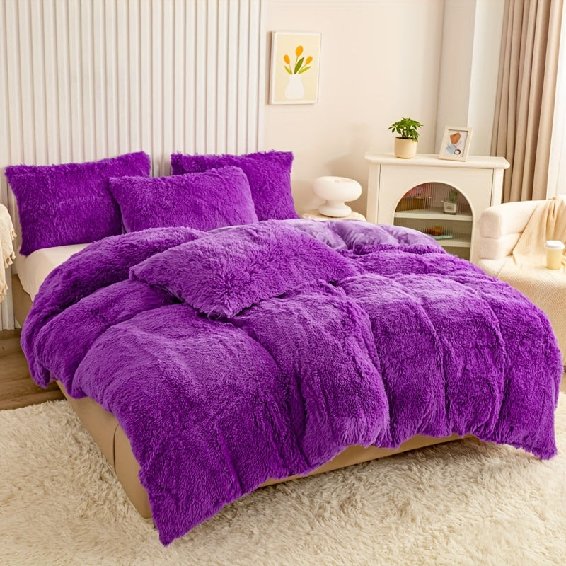 IndulgeNest - Ultra Soft Plush Duvet Cover Set with Zip Closure