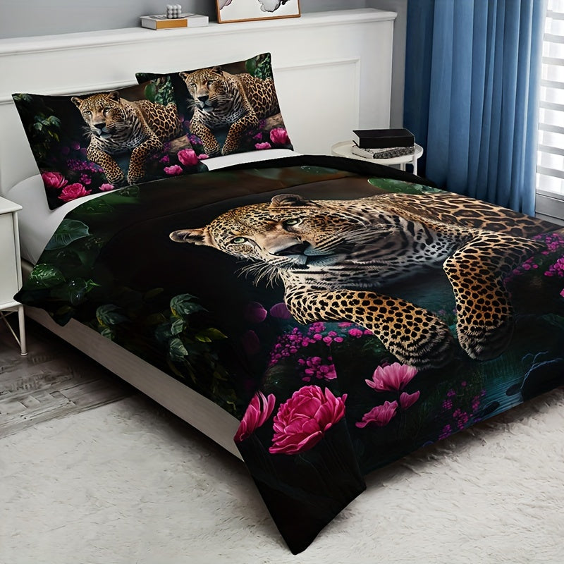FierceFloral - Animal Print & Floral Bedding Set