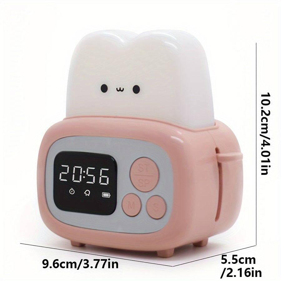 GlowBake Clock - Rechargeable LED Alarm Clock with Bread Design