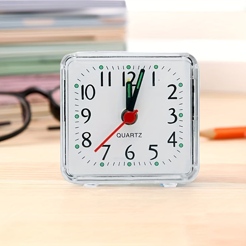 TimeSquare Alarm Clock - Minimalist White Clock for Desk and Bedroom