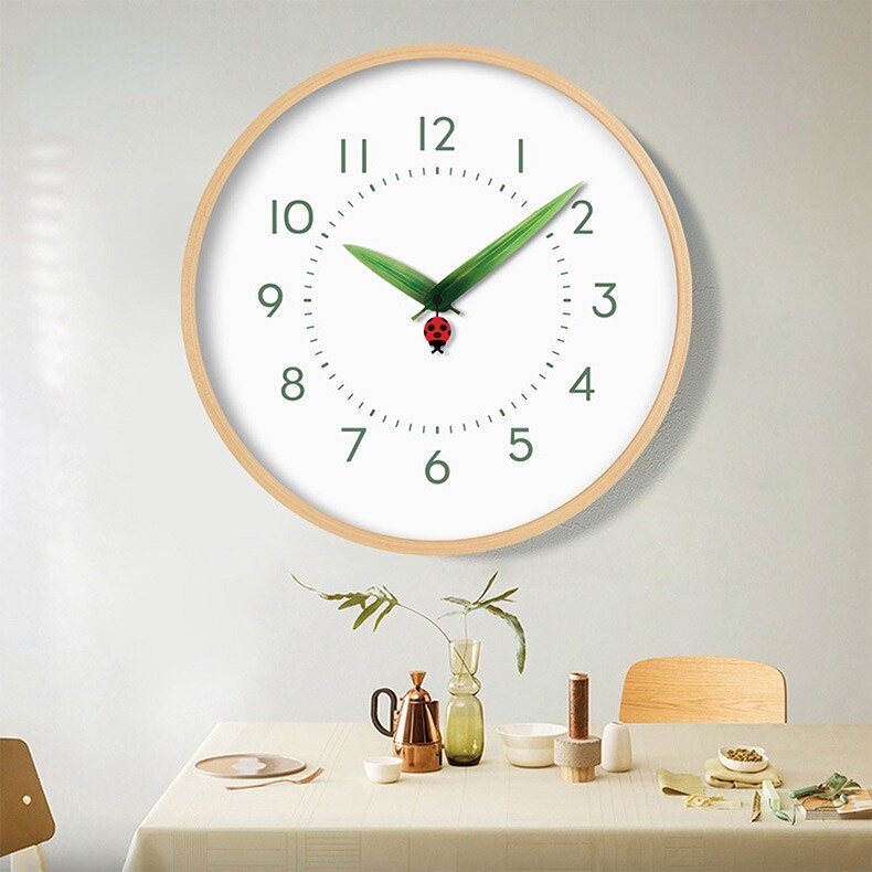 Perch - Nature Wall Clock with Bird and Flowers 21 cm