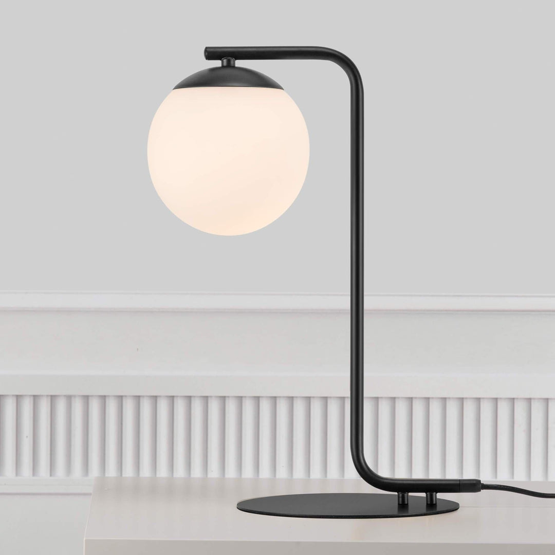 Grant Prestige - Black Table Lamp with Opal Glass Dome