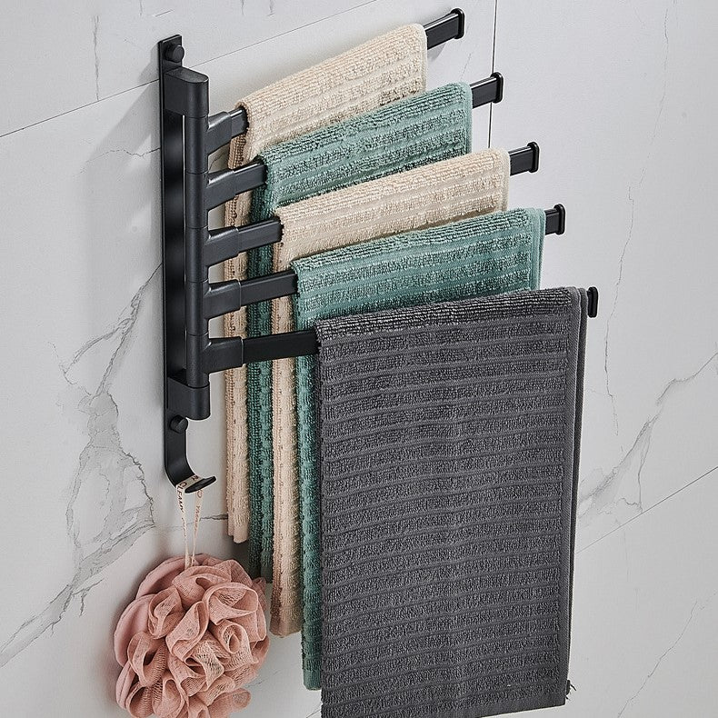 Towelix - Modern 5-Arm Black Towel Rack
