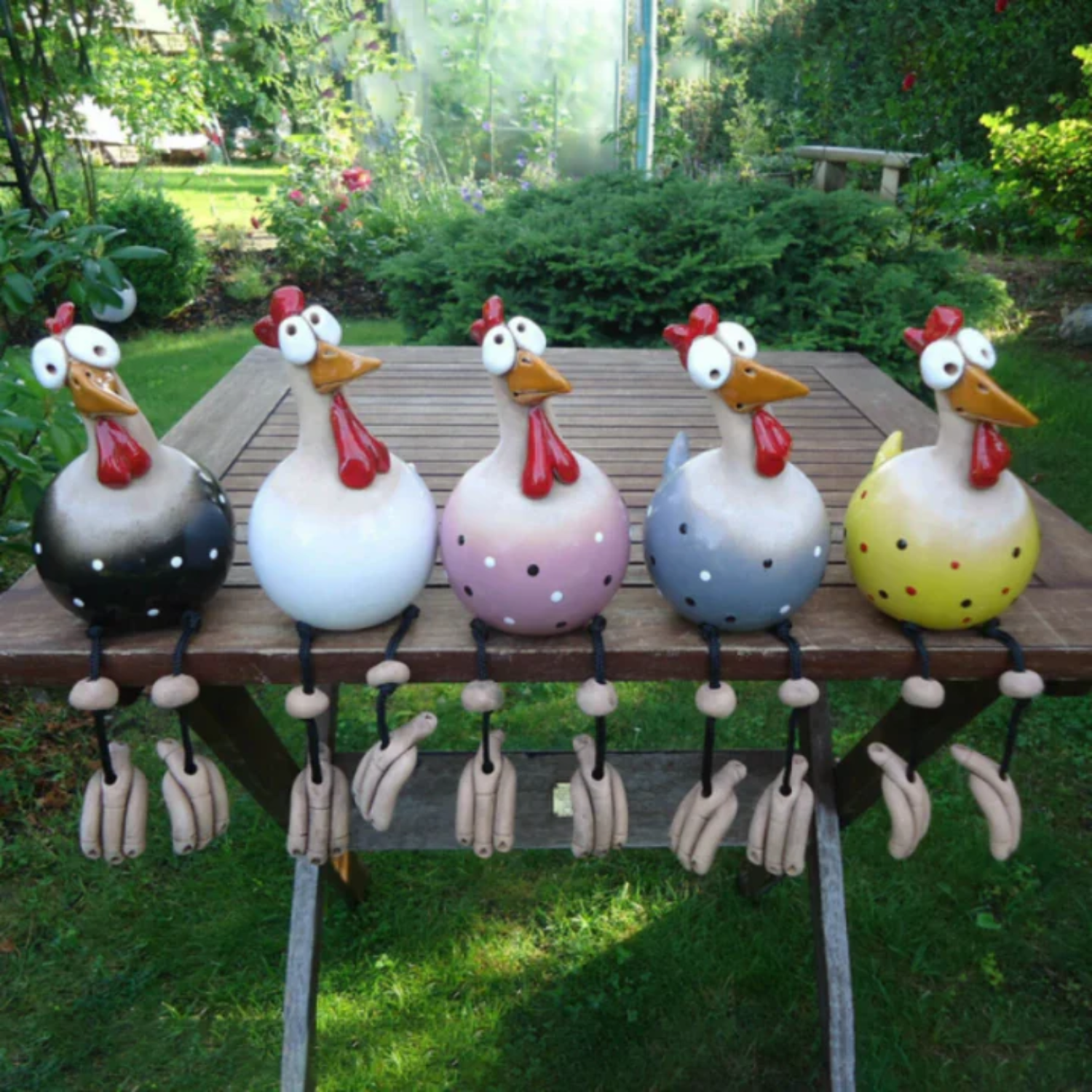Happy Chicken - Poule décorative ludique pour le jardin