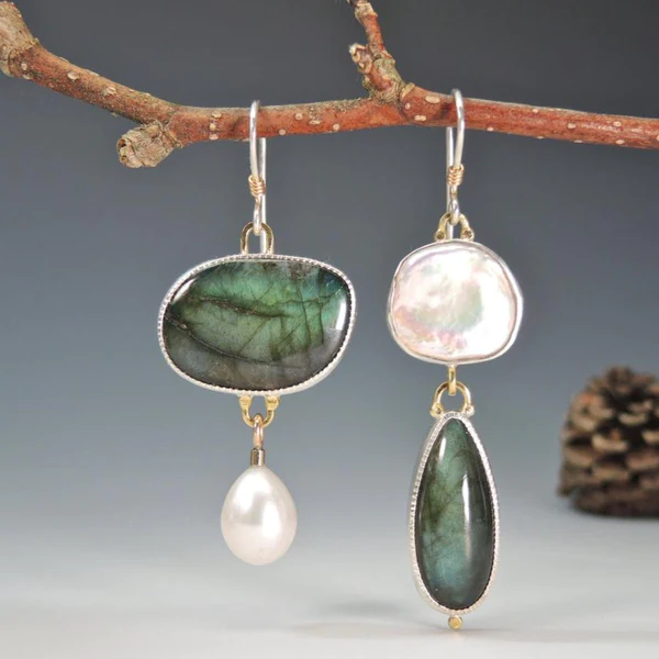 Marivelle - Boucles d'oreilles vintage chic en pierres naturelles