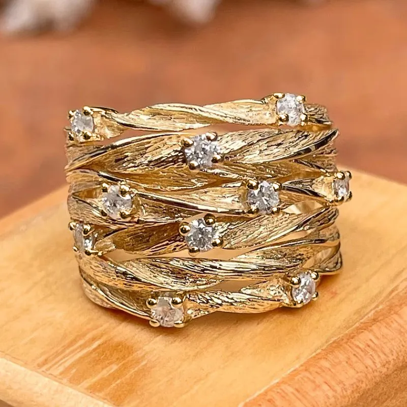 Amarisse Bague Or Vintage – Design Minimaliste Intemporel