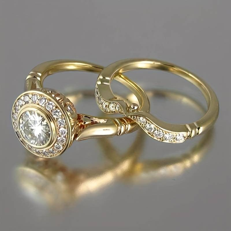 Viviana Set Bagues Or Vintage Zircone – 2 Bagues Polyvalent